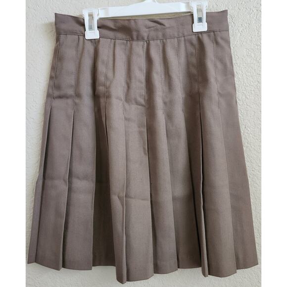 Tracy Evans Light Brown Tan Pleated Mini Skirt 9 Juniors Lightweight Soft Flowy - Picture 2 of 4